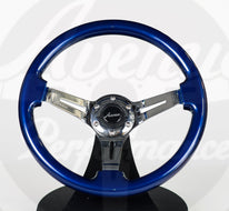 AVENUE DAYTONA BLUE/ CHROME SPOKES STEERING WHEEL
