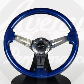 AVENUE DAYTONA BLUE/ CHROME SPOKES STEERING WHEEL