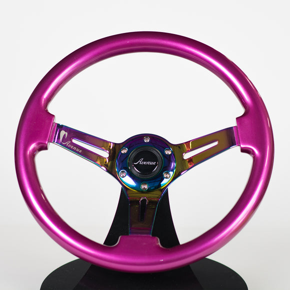 AVENUE PERSIAN PINK/ NEOCHROME SPOKES STEERING WHEEL