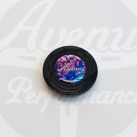 AVENUE LOGO BLUE CHERRY BLOSSOM HORN BUTTON