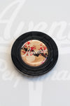 AVENUE LOGO TAN CHERRY BLOSSOM HORN BUTTON