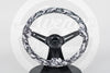 AVENUE WHITE SKULLS/ BLACK SPOKES HYDRO DIPPED STEERING WHEEL