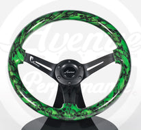 AVENUE GREEN SKULLS/ BLACK SPOKES HYDRO DIPPED STEERING WHEEL