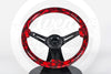 AVENUE RED SKULLS/ BLACK SPOKES HYDRO DIPPED STEERING WHEEL