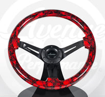 AVENUE RED SKULLS/ BLACK SPOKES HYDRO DIPPED STEERING WHEEL