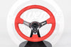 AVENUE RED LEATHER/ RED STITCH/ CHROME SPOKES STEERING WHEEL