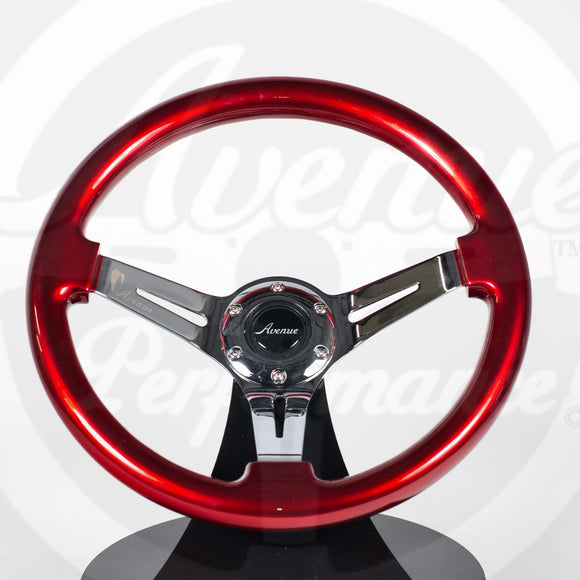 AVENUE CANDY APPLE/ CHROME SPOKES STEERING WHEEL