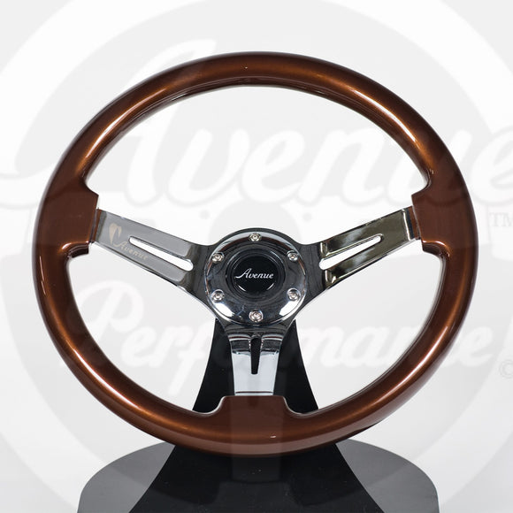 AVENUE COCONUT/ CHROME SPOKES STEERING WHEEL