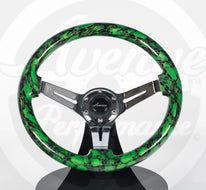 AVENUE GREEN SKULLS/ CHROME SPOKES HYDRO DIPPED STEERING WHEEL