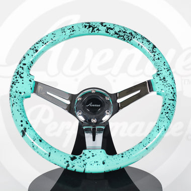 AVENUE MINTY BASE/ BLACK SPLATTER/ CHROME SPOKES STEERING WHEEL (ONE-OFF)