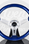 AVENUE DAYTONA BLUE/ BRUSHED ALUMINUM  SPOKES STEERING WHEEL