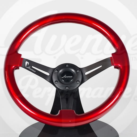 AVENUE CANDY APPLE RED/ BLACK SPOKES STEERING WHEEL