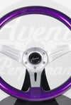 AVENUE ELECTRIC PURPLE/ BRUSED ALUMINUM  SPOKES STEERING WHEEL