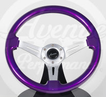 AVENUE ELECTRIC PURPLE/ BRUSED ALUMINUM  SPOKES STEERING WHEEL