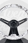 AVENUE WHITE BASE/ BLACK SPLATTER/ BLACK SPOKES STEERING WHEEL (LIMITED EDITION)