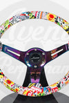 AVENUE STICKERBOMB/ NEOCHROME SPOKES HYDRO DIPPED STEERING WHEEL