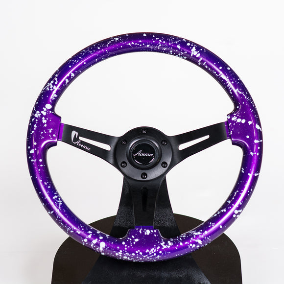 AVENUE ELECTRIC PURPLE BASE/ WHITE SPLATTER/ BLACK SPOKES STEERING WHEEL (LIMITED EDITION)