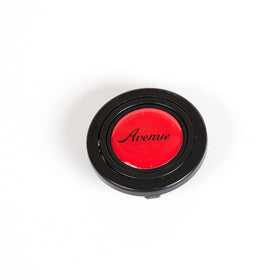 AVENUE RED LOGO HORN BUTTON W/ BLACK LETTERS