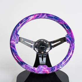 AVENUE GALAXY/ CHROME SPOKES HYDRO DIPPED STEERING WHEEL