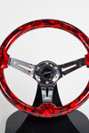 AVENUE RED SKULLS/ CHROME SPOKES HYDRO DIPPED STEERING WHEEL