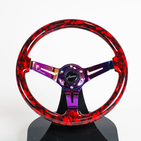 AVENUE RED SKULLS/ NEOCHROME SPOKES HYDRO DIPPED STEERING WHEEL