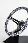 AVENUE WHITE SKULLS/ CHROME SPOKES HYDRO DIPPED STEERING WHEEL