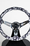 AVENUE WHITE SKULLS/ CHROME SPOKES HYDRO DIPPED STEERING WHEEL