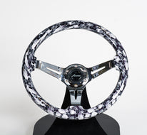 AVENUE WHITE SKULLS/ CHROME SPOKES HYDRO DIPPED STEERING WHEEL