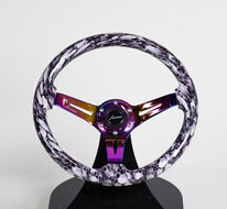 AVENUE WHITE SKULLS/ NEOCHROME SPOKES HYDRO DIPPED STEERING WHEEL