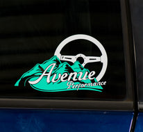 AVENUE PERFORMANCE MOUNTAIN STEERING WHEEL LOGO STICKER