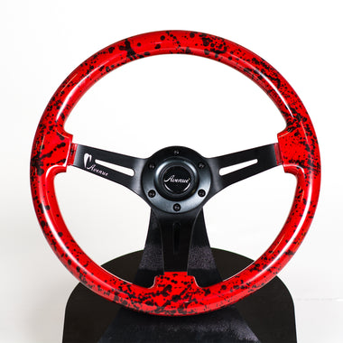 AVENUE RED BASE/ BLACK SPLATTER/ BLACK SPOKES STEERING WHEEL (LIMITED EDITION)