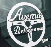 AVENUE PERFORMANCE STEERING WHEEL LOGO STICKER (WHITE)
