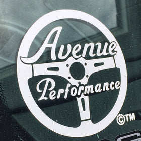 AVENUE PERFORMANCE STEERING WHEEL LOGO STICKER (WHITE)