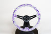 AVENUE COSMIC WHITE BASE/ PURPLE SPLATTER/ BLACK SPOKES STEERING WHEEL (LIMITED EDITION)