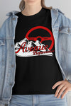 Avenue Mountain Unisex Cotton T-shirt Red/ Black